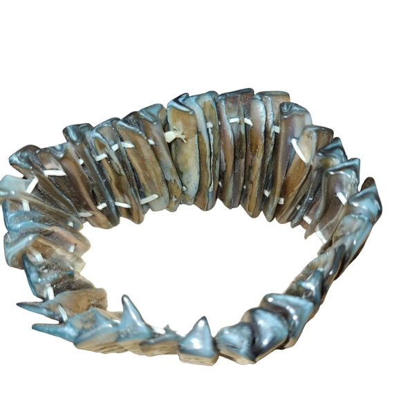 Vintage Stretchy Abalone Shell Bracelet L8 - Picture 7 of 8